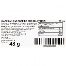 Pain de marzipan enrobé de chocolat noir 48g